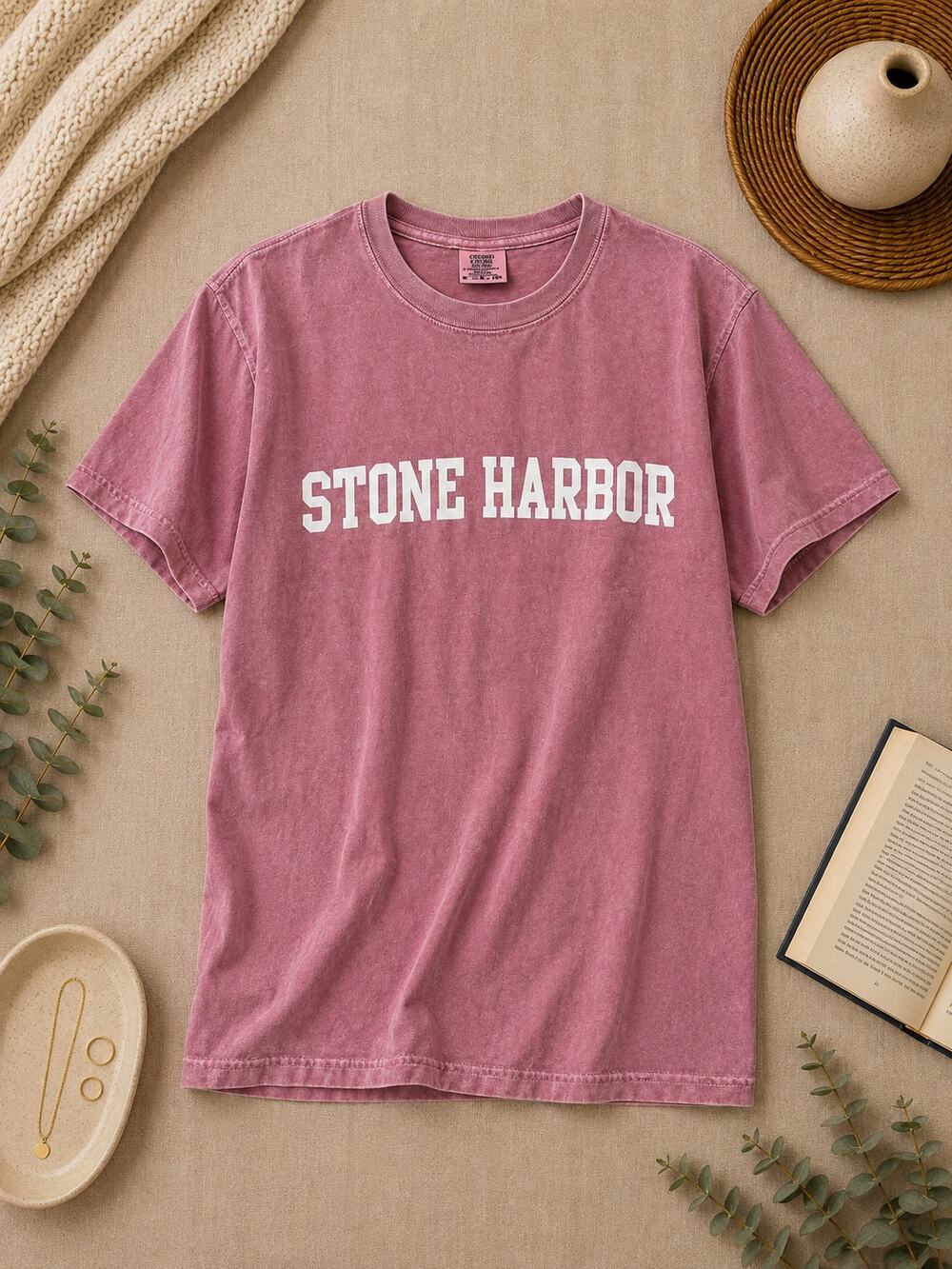 Comfort Colors Boys' Stone Harbor Regular Fit T-Shirt Short Sleeve Washed Red S